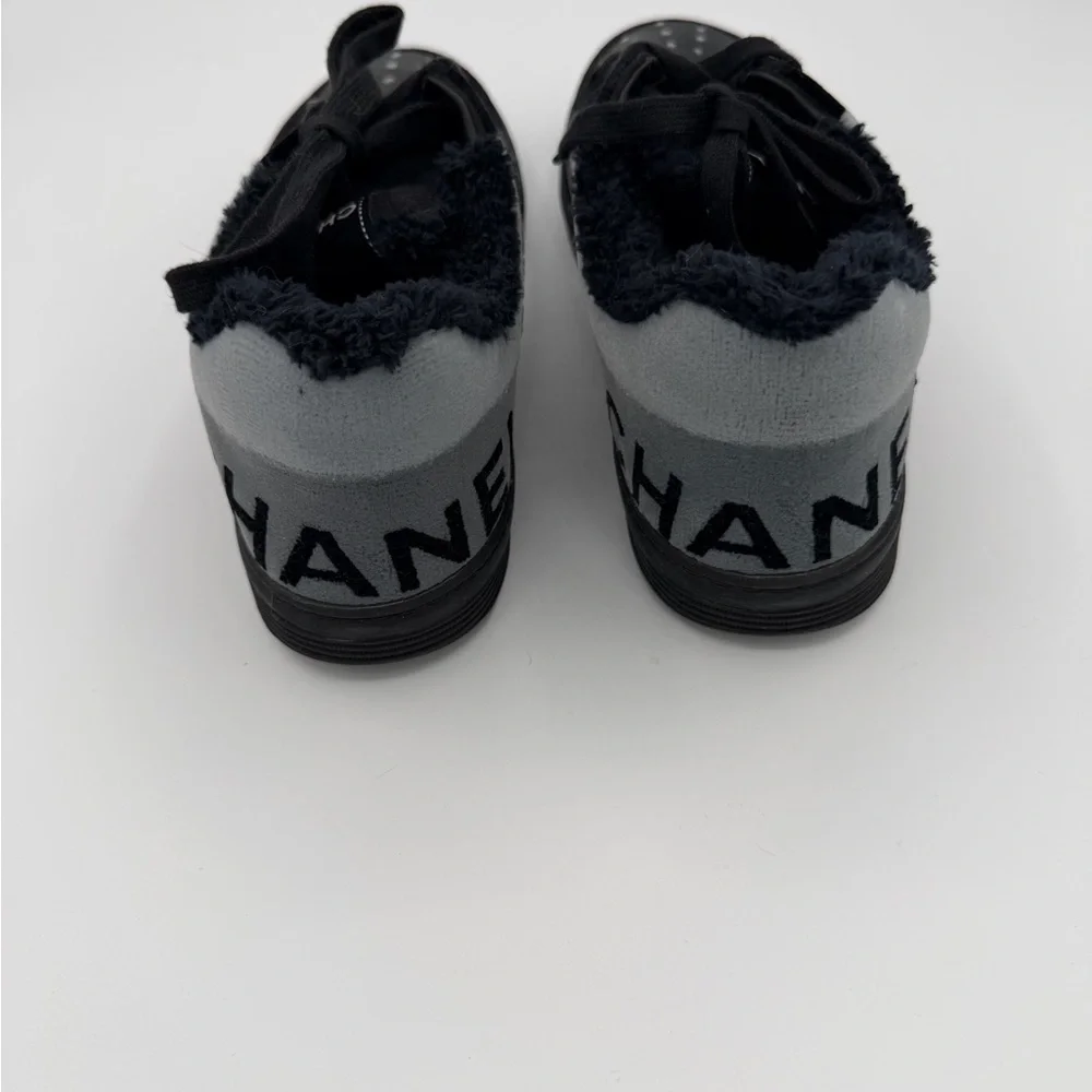 Chanel Shearling Sneakers -Black and Gray - brand new in box size 38 - Picture 3 of 6